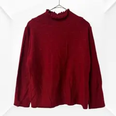 2474☆ R.soon ニット　ハイネック　長袖　ウール60％ レッド