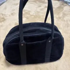 ユニクロ　イネス　コーデュロイボストンバッグ　　ブラック