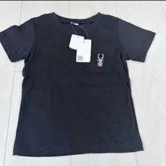 【新品・タグ付き】カブトムシ 刺繍 ポケット Tシャツ ブラックのサムネイル