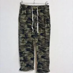 お得✨シーイン【L】ワークパンツ 迷彩 カモフラ 緑 綿 クロップド