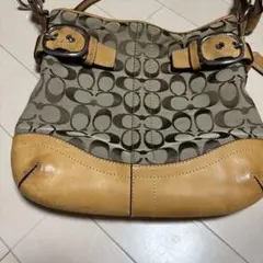 COACH コーチショルダーバッグ 2way レザー×キャンバス F19682