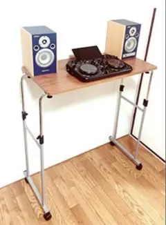 DJテーブル 机 DJブース キャスターつき　高さ調整簡単
