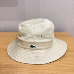 LACOSTE リバーシブル バケットハット ベージュ ブラック