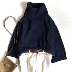 美品 theory luxe タートルネック ビッグニット カシミヤ100％