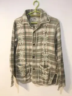 ◆H.R.MARKET（ハリラン定価約4万）素敵な刺繍入りチェック柄ジャケット◆