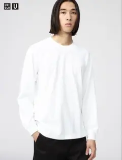 美品　エアリズムコットンクルーネックTシャツ　ホワイト　S