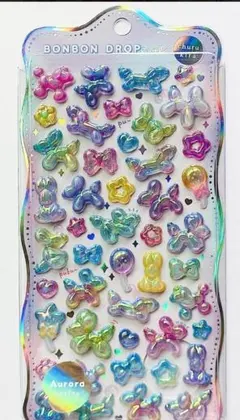 ボンボンドロップシール バルーン オーロラ