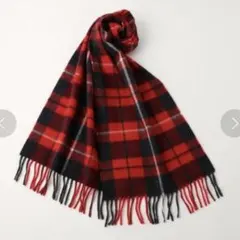begg&co ユナイデッドアローズ別注 チェックマフラー カシミヤ ウール 赤