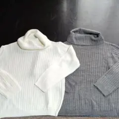 リブ編みタートルネックセーター 2色セット　GU