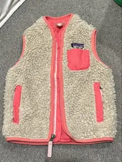 patagonia ベビーベスト 12-18M クリーム/ピンク