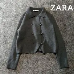 入手困難　zara　ザラ ニットラップカーディガン　くるみボタン