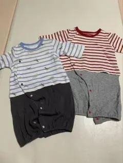 ストライプロンパース　2セットまとめ売り 95cm未満