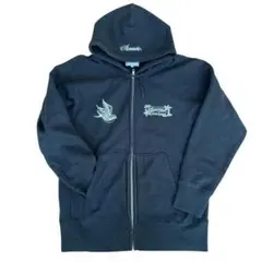 acoustic　メンズ　パーカー　ブラック　Mサイズ　コットン　綿　プリント