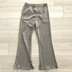 devirock リブフレアパンツ　グレージュ　140cm サイドスリット入り