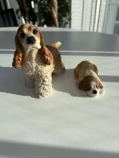 犬のフィギュア 2体セット