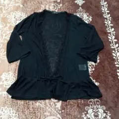 ㉓COMME CA ISM ブラックカーディガン L