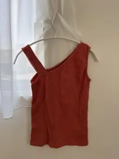 GU アシンメトリー リブ タンクトップ テラコッタ Sのサムネイル