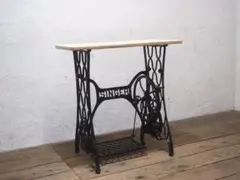 1225 ラワンの一枚天板　網目のシンガーミシンテーブル　レトロ　ビンテージ