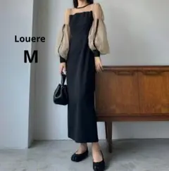 【Louere】チュールボリューム袖ワンピース 結婚式 オケージョン М