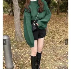 クロップド丈 ニット