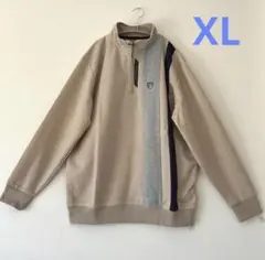 【新品タグ付】CLAUDIO VALENTINO ハーフジップ長袖トレーナーXL