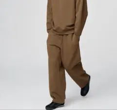 ユニクロUNIQLO:Cスウェットワイドパンツ34ブラウン（2枚セット①）