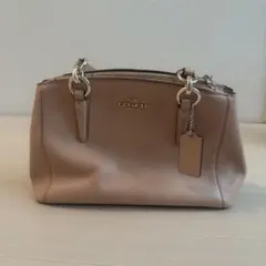 COACH ミニクリスティーキャリーオール/ハンドバッグ/レザー/BEG/無地のサムネイル