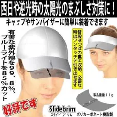 サンバイザー　紫外線カット　散歩時ランニング時の西日逆光時の眩しさ軽減