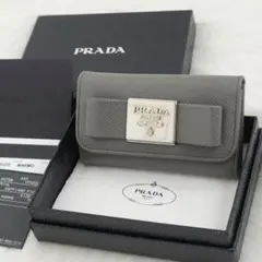 新品未使用品　箱・カード付き　PRADA プラダ　キーケース　リボン　マルモ