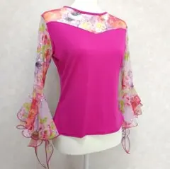 韓国製 社交ダンス ピンク トップス 舞台衣装 ステージ 発表会 M〜L