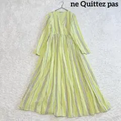 未使用級　ヌキテパ　グリーン　ストライプマキシワンピース　Mサイズ　完売サイズ 2025年最新】ヌキテパ ワンピース ストライプの人気アイテム - メルカリ