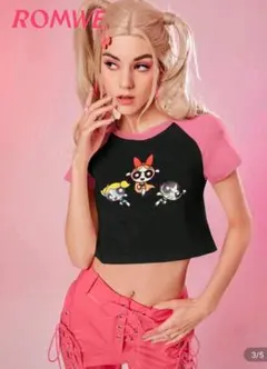 パワーパフガールズ クロップドTシャツ Lサイズのサムネイル
