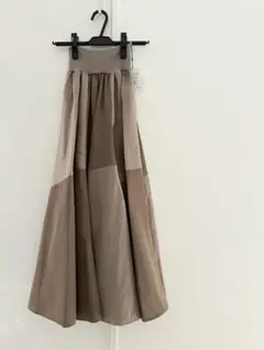 【MONiLE】モニーレ　麻レーヨンタフタ切替ロングスカート