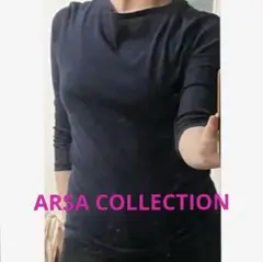 ARSA COLLECTIONアーサコレクション七分袖トップス日本製ネイビー
