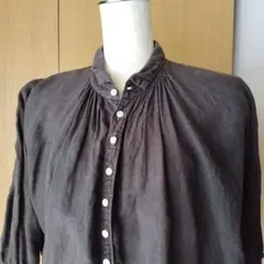 Brocante リネン100 ブラックグランシャツ