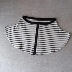 【新品・未使用】 つけ襟 ボーダー 日除け ファスナー開閉 UVカット 白 黒