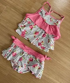 女の子向けセパレート水着 花柄　フリル付き140cm