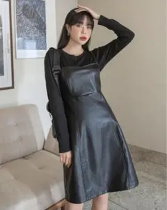 SHEIN DAZY レザーキャミ ドレス ワンピース