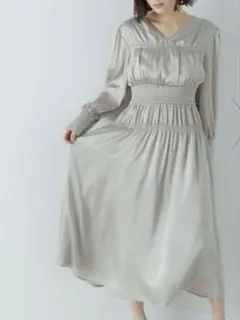 natural beauty basic シャーリングワンピースM