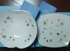 WEDGEWOOD ストロベリー スクエアクーププレート　マリアージュボールS