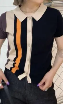 WHO'S WHO gallery ストライプニットトップス