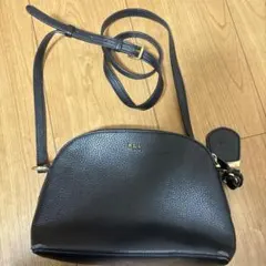 Lauren Ralph Lauren ブラックレザー ショルダーバッグ