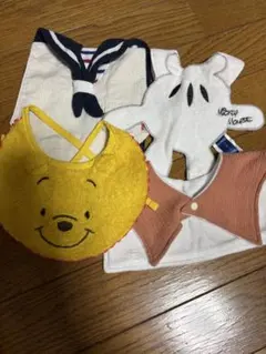 ベビー スタイセット 4点まとめ売り 背中の汗とりガーゼ６枚セット