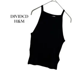 H&M 黒 スクエアネック キャミソールタンクトップ レディース S ブラック
