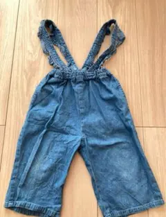 デニムサロペット フリル付き