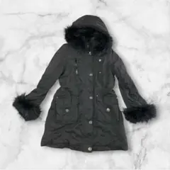 90s00s archive フード袖ラクーンファー裏ボアモッズコート平成ギャル