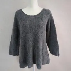 Broderie & Co・ナノユニバース・アンゴラ混・グレー 長袖ニット ・F