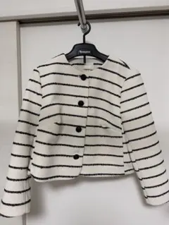 [値下げ]H&M ストライプショートジャケット US XLのサムネイル