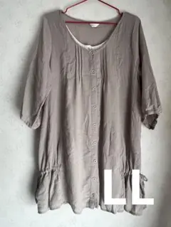 大きいサイズ LL 重ね着風チュニック