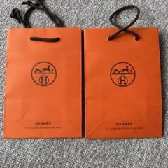 HERMES オレンジ ロゴ入り紙袋　ショッパー　ショップ袋　エルメス